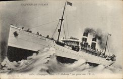 CPA Bateau Compagnie Fabre Madonna par grosse mer 