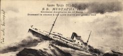 Vintage Postcard Boat SS auxiliary Mustapha II Cruiser of 1st rank