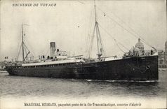 Vintage Postcard Bateau Marshal Bugeaud Paquebot posts Transatlantic Co mail of Algeria