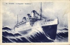 Vintage Postcard Boat At sea the Massilia steamer