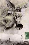 CPA Cloche Ange Femme 