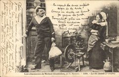 CPA Folklore Les chansons de Botrel Le fil casse Marin 