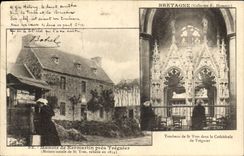 CPA Folklore Manoir de Kermartin pres Treguier Botrel Tombeau de St Yves 