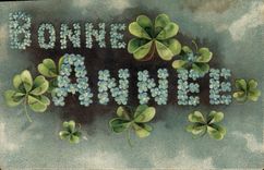 CPA Fantaisie Fleurs Trefles 