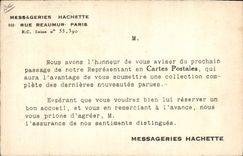 Postal Fantasia Ilustrador Niño Servicios de mensajería Hachette Rue Reaumur París