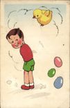 CPA Fantaisie Illustrateur Enfant Poussin 