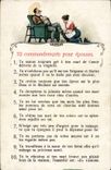 CPA Fantaisie Illustrateur Femme 10 commandements pour epouses 
