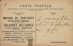 CPA Chien Chiens Maison de confiance Galeries Belsunce Marseille 