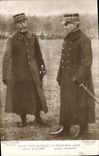 Vintage Postcard Militaria Two chiefs wound in first General line of Villaret General Maunoury