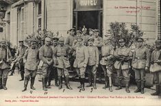 CPA Militaria L'Etat Major allemand pendant l'occupation de St Die General Excellenz Von Soden fils de Bulow Vosges 