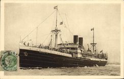 Vintage Postcard Boat Shipping company Package steamer SS Medie II