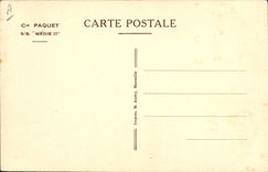 Vintage Postcard Boat Shipping company Package steamer SS Medie II