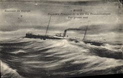 Vintage Postcards Bateau Brace French Steamer of the Co Gle Transatlantique