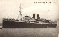 Vintage Postcard Boat SS Marechal Lyautey Steamer of the Co Package