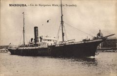 Vintage Postcard Boat mixed Manouba Co of Navigation Co Touache