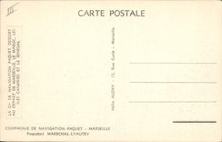 Vintage Postcard Mixed Boat Shipping company Parquet floor Marseilles Steamer Lyautey Marshal