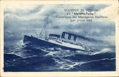 Vintage Postcard Boat SS Mariette Pasha Compagnie of the Shipping company