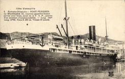 Vintage Postcard Boat Vendres Port Mustapha II new steamer making service with Oran