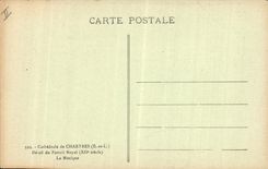 Vintage Postcard Cathedral Bell of Chartres Detail of the Royal Gate music