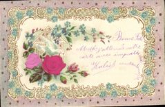 CPA Fantaisie Fleurs Colombe 