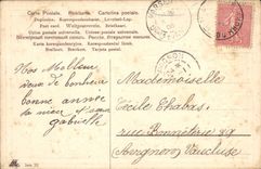 CPA Fantaisie Fleurs Hirondelle 