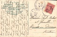 CPA Fantaisie Fleurs Oiseaux 