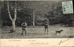 CPA Chasse En Nivernais Chien Chasseurs 