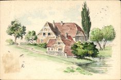 CPA Fantaisie Illustrateur Maison 