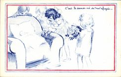 CPA Fantaisie Illustrateur Enfants Refugies 