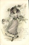 CPA Fantaisie Illustrateur Femme Anges Enfants 