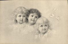 CPA Fantaisie Illustrateur Enfants Papillons