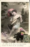 CPA Enfant Au clair de la lune