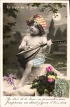 CPA Enfant Au clair de la lune 