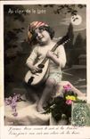 CPA Enfant Au clair de la lune 