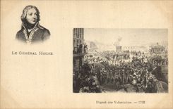 Vintage Postcard Militaria the general one Shakes Departure the volunteers