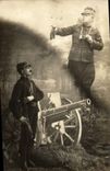 Vintage Postcard Militaria Canon Soldier