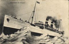 CPA Bateau Compagnie Fabre Madonna par grosse mer 