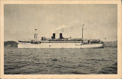 Vintage Postcard Mixed Boat Shipping company Package Marseilles Lyautey Marshal