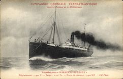 Vintage Postcard Boat General Company Transatlantic Bugeaud Marshal