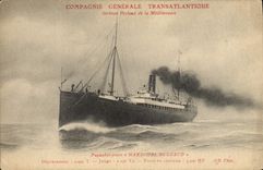 CPA Bateau Compagnie Generale Transatlantique Marechal Bugeaud 