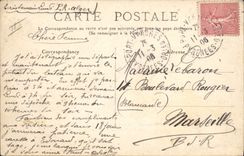 Vintage Postcard Boat Vendres Port the arrival of Marsa Service of mixed Algiers Navigation