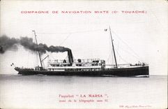 CPA Bateau Compagnie de Navigation Mixte Cie Touache La Marsa