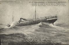 Vintage Postcard Transatlantic Boat Co Gle Bugeaud Marshal