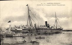 CPA Bateau Le Marechal Bugeaud Courrier de la Compagnie Generale Transatlantique 