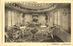 Vintage Postcard Boat Co of Southern Navigation Atlantic Massilia the palm house