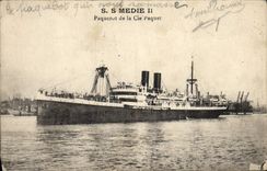 Vintage Postcard Boat SS Medie II Steamer of the Co Package