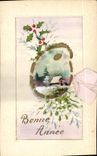 Vintage Postcard Fantasy Happy new year (toilée chart)