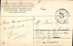 CPA Fantaisie Fleurs (carte toilée) 