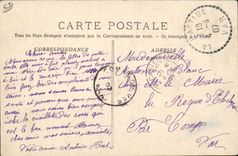 Vintage Postcard Cueillette of the pinks Dimensions Azure