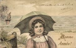 CPA Fantaisie Illustrateur Enfant Bonne annee 